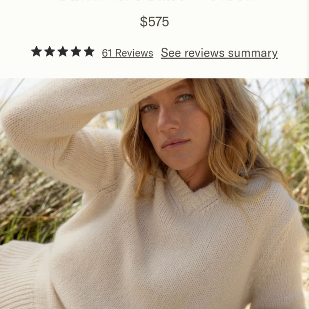 Jenni Kayne Cream V-Neck Sweater